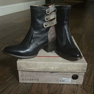 Bed-Stu size 7.5 Navy/Grey Boots 2.5” Heel